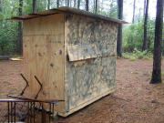 shot of doorway on right of box blind